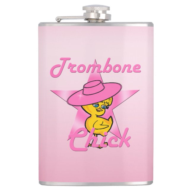 Trombone Chick #8 Flask (Front)