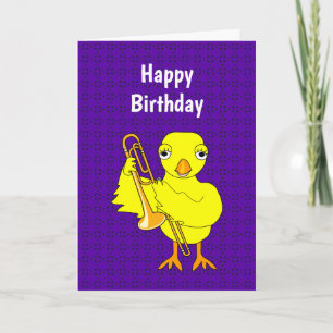 Trombone Chick Card