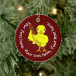 Trombone Chick Ceramic Ornament