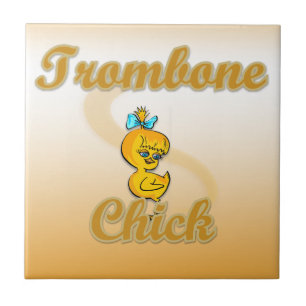 Trombone Chick Ceramic Tile