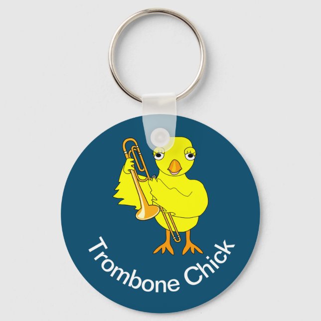 Trombone Chick Keychain (Front)