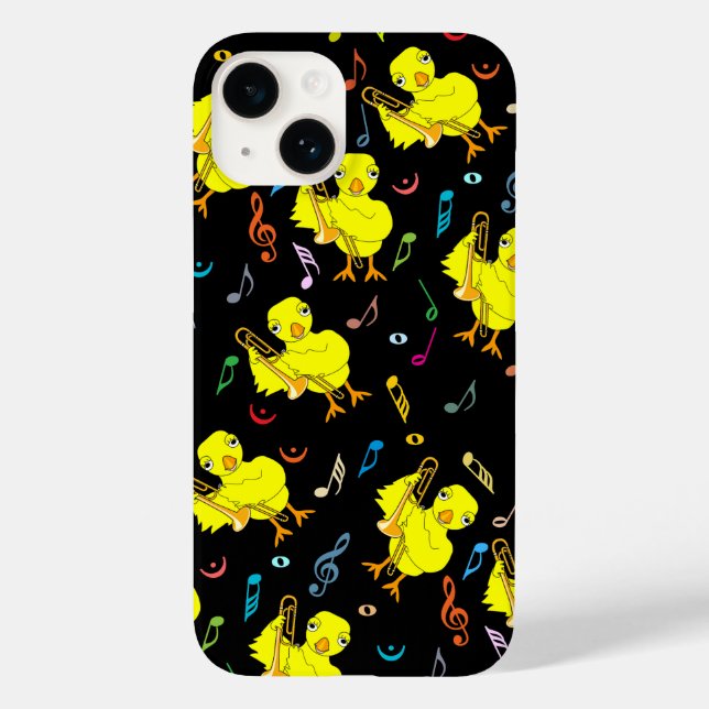 Trombone Chick Music Notes Case-Mate iPhone Case (Back)