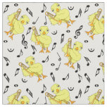 Trombone Chick Music Notes Fabric