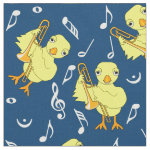 Trombone Chick Music Notes Fabric 