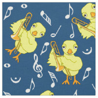 Trombone Chick Music Notes Fabric 