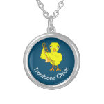 Trombone Chick Silver Plated Necklace