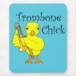 Trombone Chick Text Mouse Pad