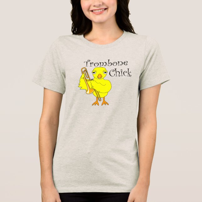 Trombone Chick Text Tri-Blend Shirt (Front)