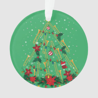 Trombone Christmas Tree Ornaments Funny Music Band
