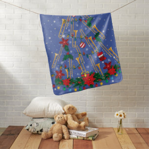 Trombone Christmas Tree Ornaments Funny Music Band Baby Blanket