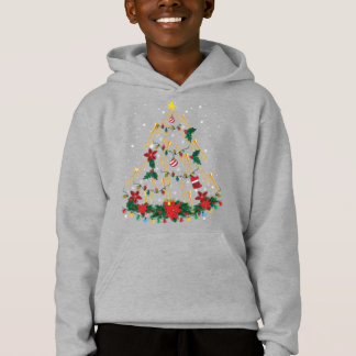 Trombone Christmas Tree Ornaments Funny Music Band Hoodie