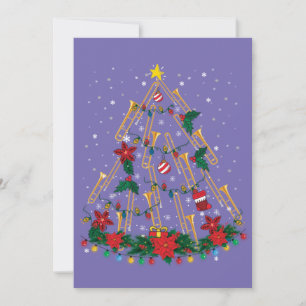 Trombone Christmas Tree Ornaments Funny Music Band Invitation