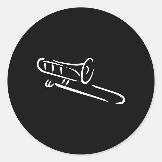 Trombone Classic Round Sticker (Front)