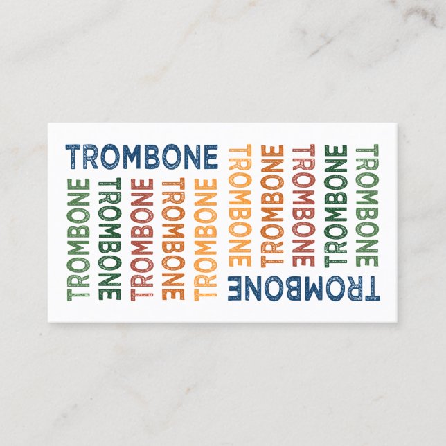 Trombone Colorful Business Card (Front)