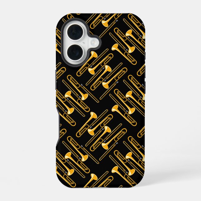 Trombone Crosshatch  Iphone Case (Back)
