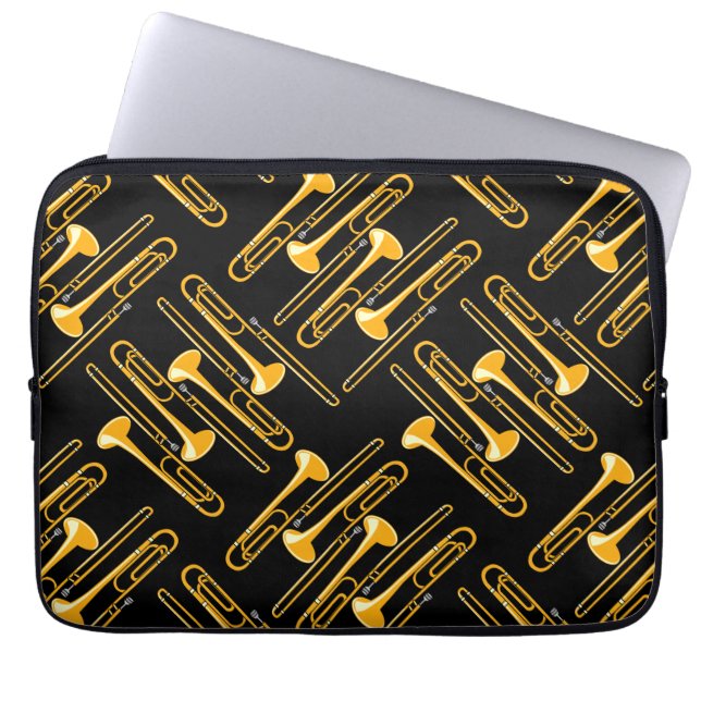Trombone Crosshatch  Laptop Sleeve (Front)