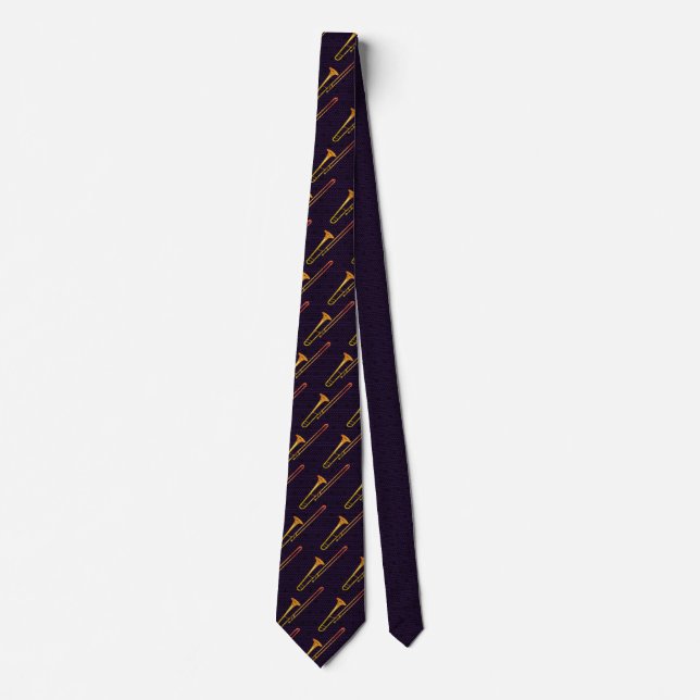Trombone Dark Purple Neck Tie (Front)