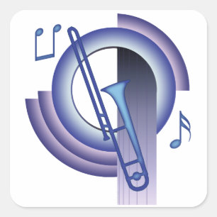 Trombone Deco2 Square Sticker