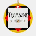 Trombone Decorative Line Ceramic Ornament