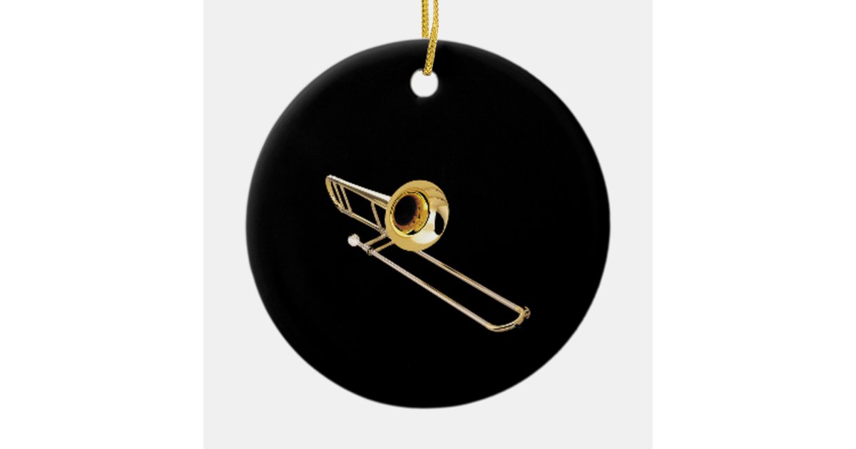 "Trombone" design gifts and products Ceramic Ornament Zazzle