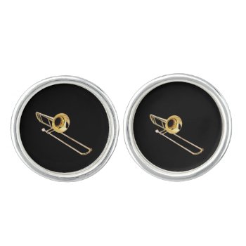 "trombone" Design Gifts And Products Cufflinks by yackerscreations at Zazzle