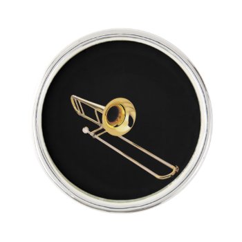 "trombone" Design Gifts And Products Lapel Pin by yackerscreations at Zazzle