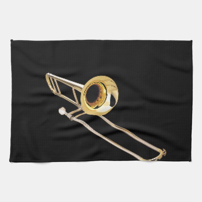 "Trombone" design gifts and products Towel (Horizontal)