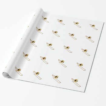 "trombone" Design Gifts And Products Wrapping Paper by yackerscreations at Zazzle