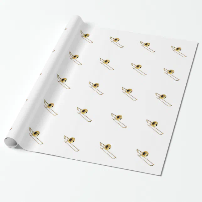"Trombone" design gifts and products Wrapping Paper Zazzle