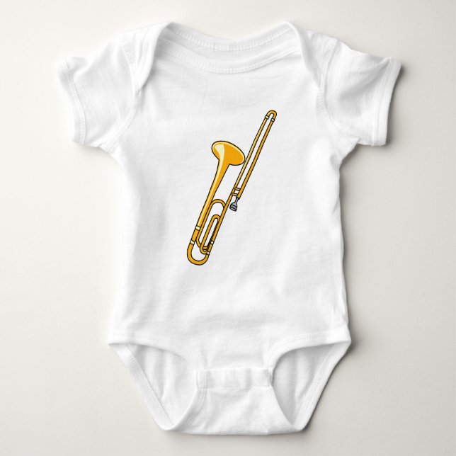 Trombone Drawing Baby Bodysuit (Front)