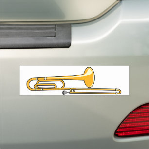 Trombone Drawing Car Magnet