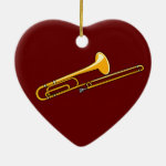 Trombone Drawing Ceramic Ornament