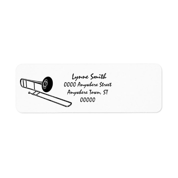 Trombone"Drawing" Custom Return Address Label