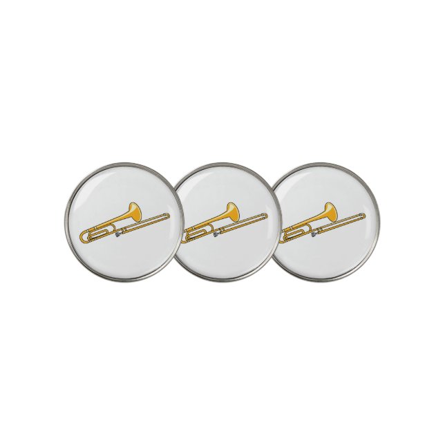 Trombone Drawing Golf Ball Marker (3 Up)