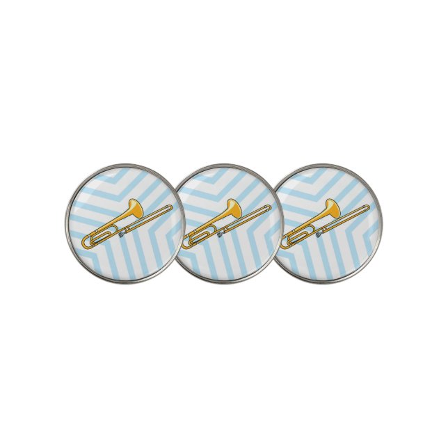 Trombone Drawing Golf Ball Marker (3 Up)