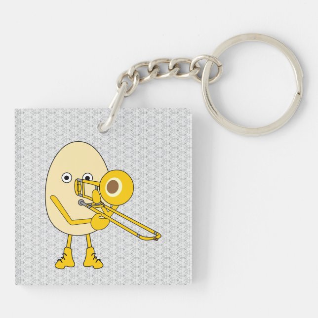 Trombone Egghead Keychain (Back)