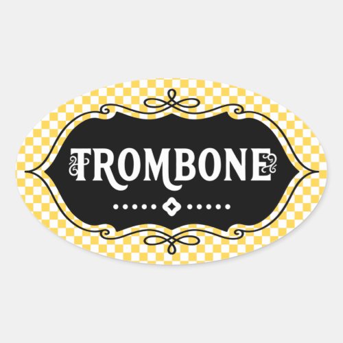 Trombone Emblem Oval Sticker