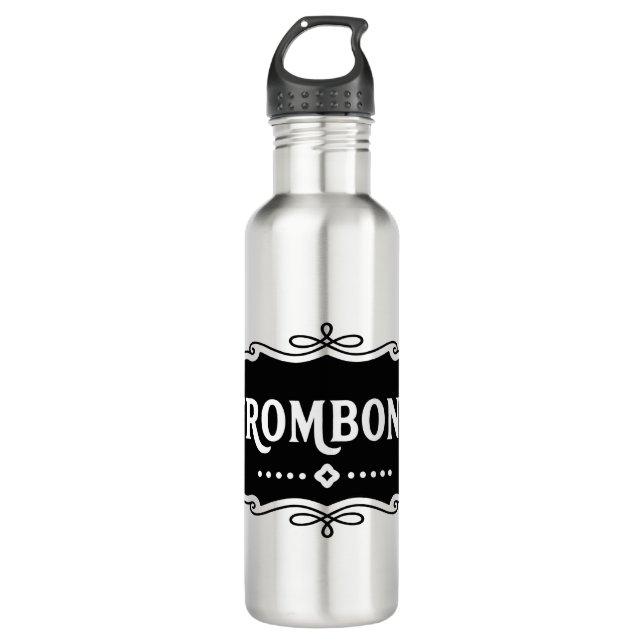 Trombone Emblem Stainless Steel Water Bottle (Front)