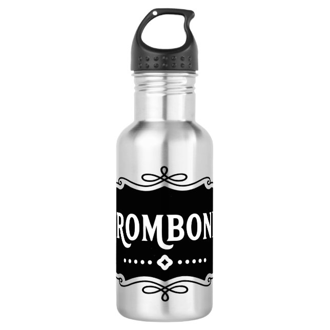 Trombone Emblem Stainless Steel Water Bottle (Front)