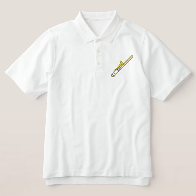 Trombone Embroidered Polo Shirt (Design Front)