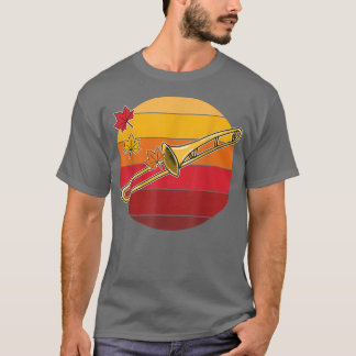 Trombone Fall Trombonist Autumn Thanksgiving Brass T-Shirt