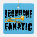 Trombone Fanatic Ceramic Ornament