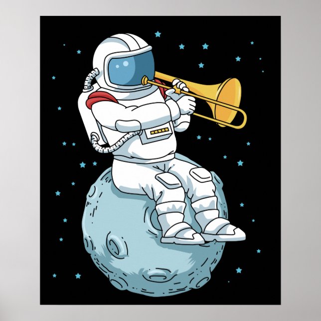 Trombone Gift Jazz Music Marching Band Trombone Poster (Front)