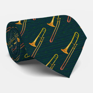 Trombone Green Neck Tie