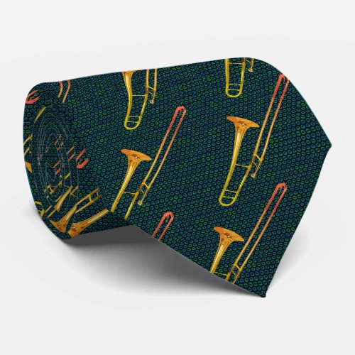 Trombone Green Neck Tie