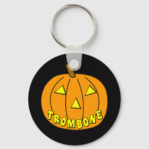 Trombone Halloween Pumpkin Keychain