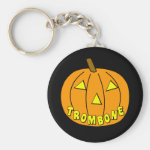 Trombone Halloween Pumpkin Keychain