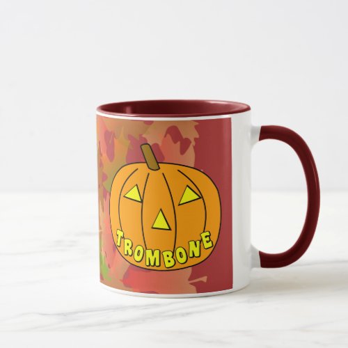 Trombone Halloween Pumpkin Mug