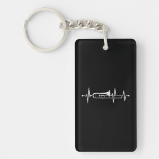 Trombone Heartbeat Orchestra Musician Trombone Keychain