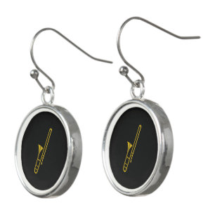 Trombone illustration earrings